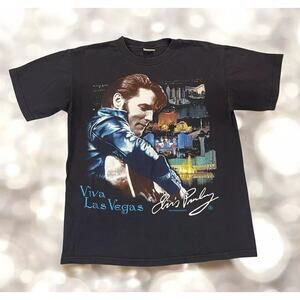 VTG Elvis Presley Graphic T-Shirt Mens L Viva Las Vegas The King Rock N Roll